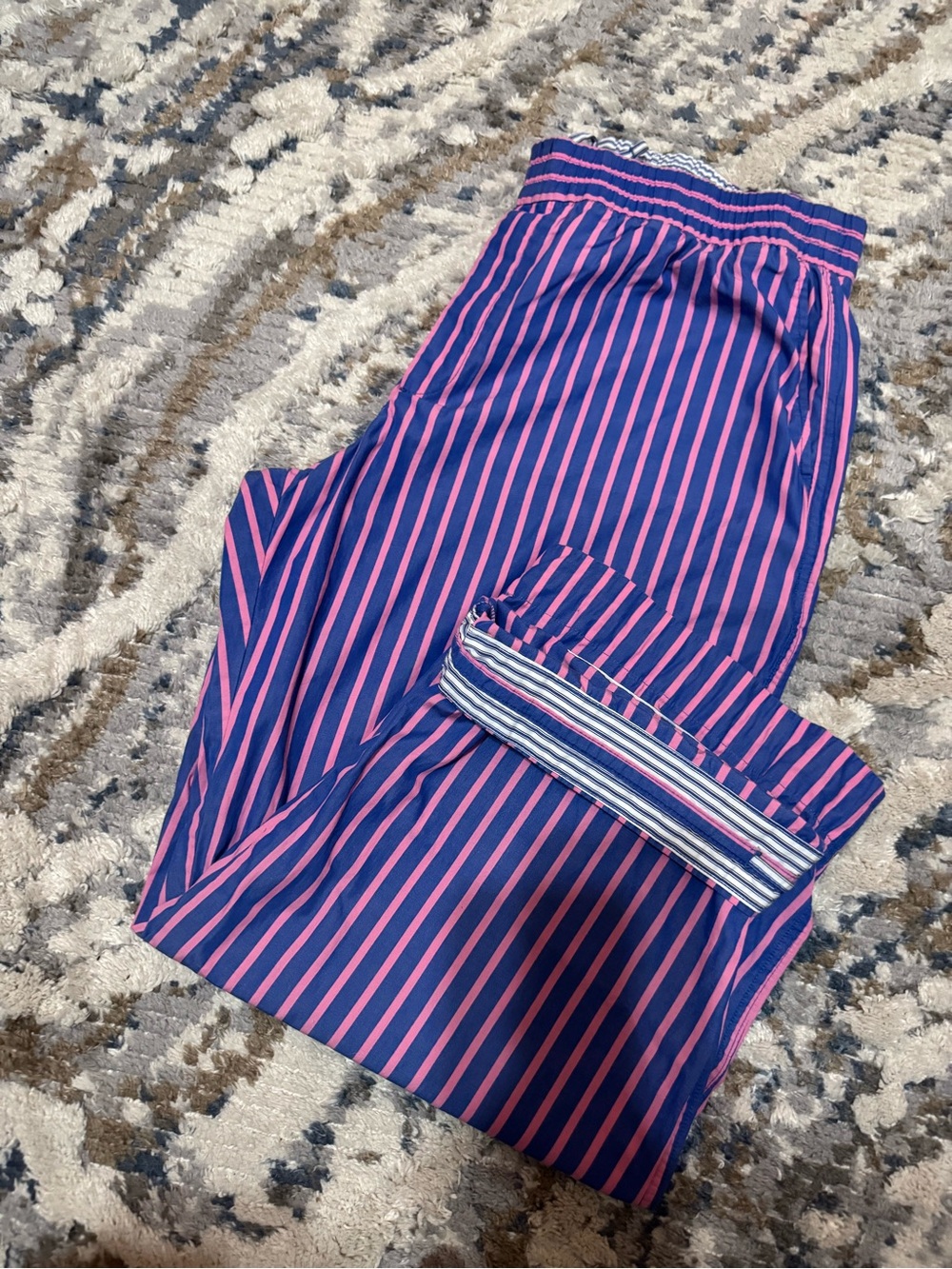 GAP Navy and Pink Striped Wide-Leg Women’s Pants.